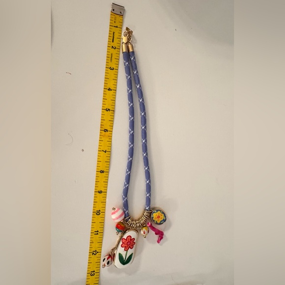 Zara Blue Cord Necklace with Porcelain Charms - Picture 8 of 8